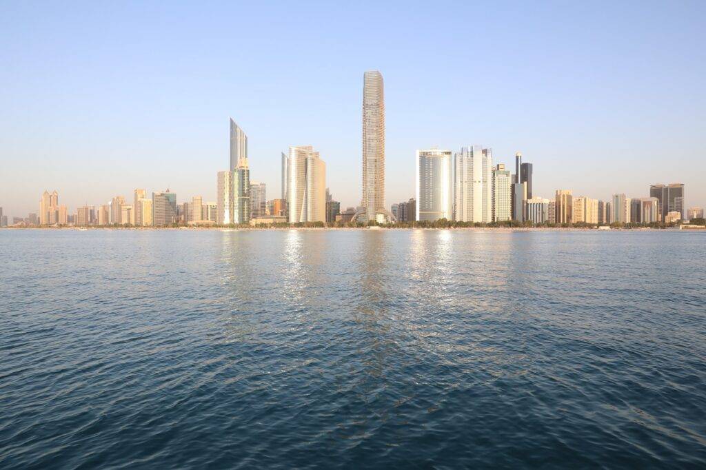 Photo from the boat or yacht in Abu Dhabi Cornish and both sea and weather were perfect Also during sunset